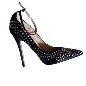 Zigi soho high heel silver golden studded pointed shoes size 7.5